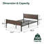 Structure de lit plateforme en rayonne de bambou et métal 35 pouces Zinus Tucker-635518341