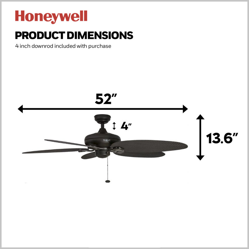 Duval 52" Indoor/Outdoor Ceiling Fan, Bronze