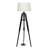 Wood Tripod Room Floor Lamp with Cream Linen Shade