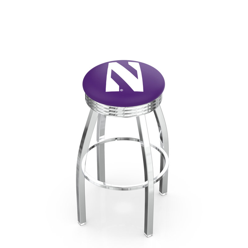 Tabouret de bar Logo Series, Tabouret de comptoir (siège d'une hauteur de 25 p, Noir soudé uni, Université du nord-ouest
