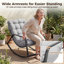 Ensemble de 2 chaises berçantes d'extérieur surdimensionnées avec repose-pieds Papasan-782918579