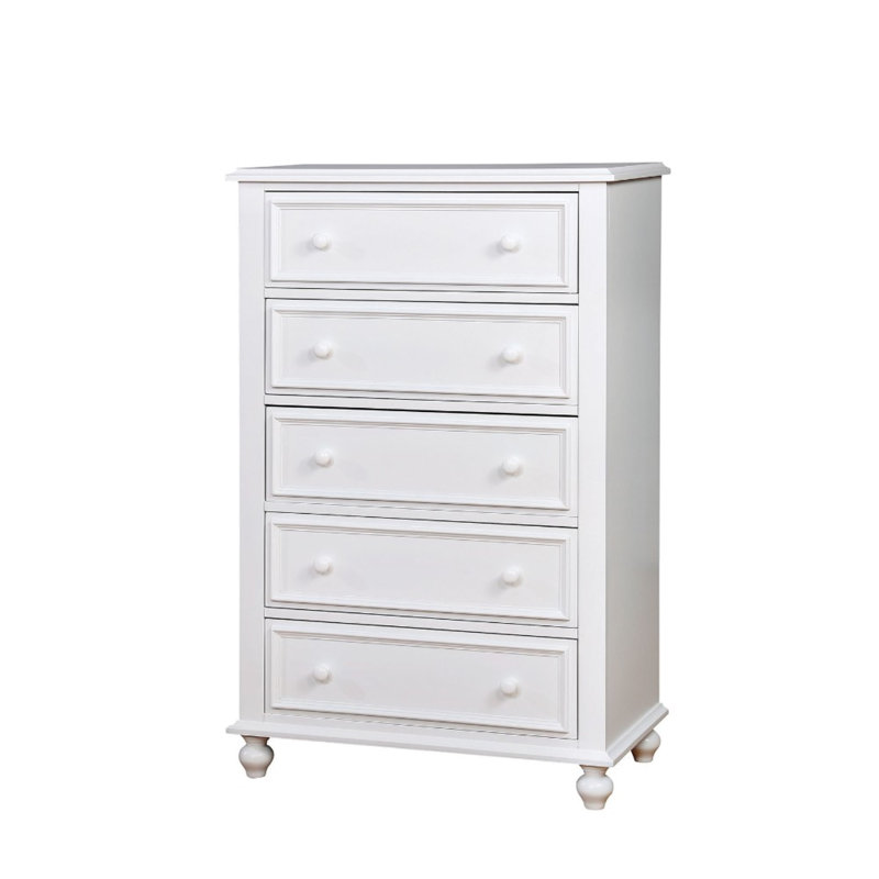 Hickman Solid Wood 32 " W 5 - Drawer Dresser, White