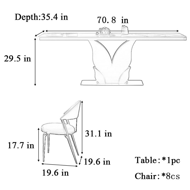 Small household simple table and chair