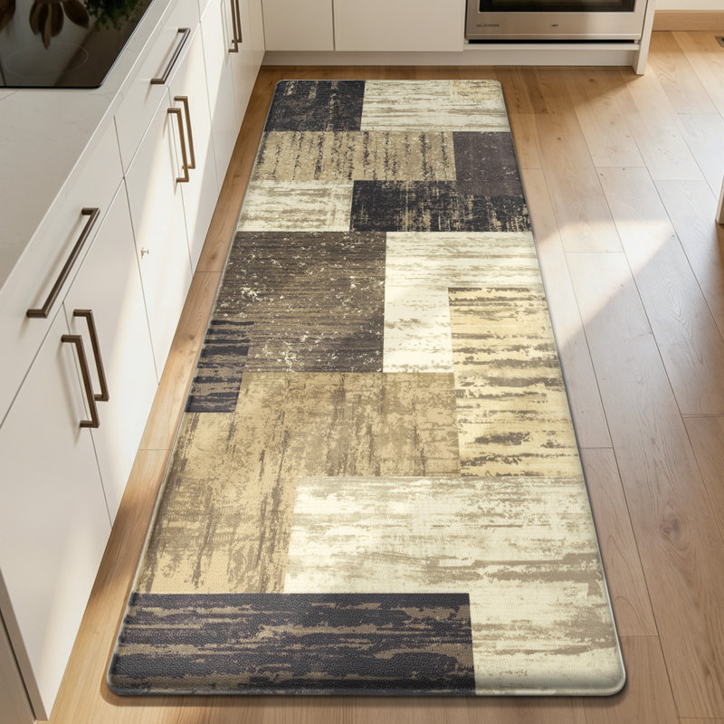 Tapis de sol antidérapant 24 po x 60 po, Brun / Noir
