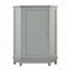 Armoire de salle de bain grise avec tablette réglable, panneau de fibres à densité moyenne de style moderne, idéal pour le rangement en coin triangulaire et l'efficacité de l'espace.-1553571488