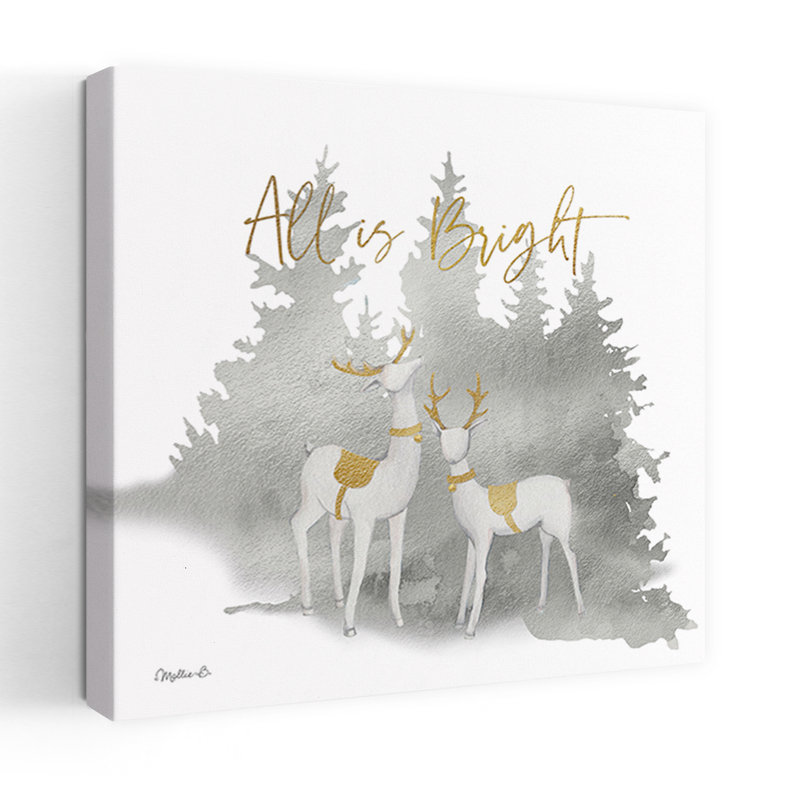 Art contemporain hivernal pin de Woodland, H 48 po x l 48 po