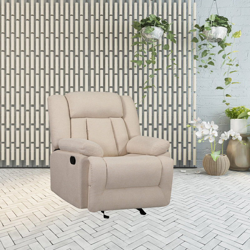 Fauteuil inclinable manuel standard de 35 po de largeur, Mélange de polyester beige