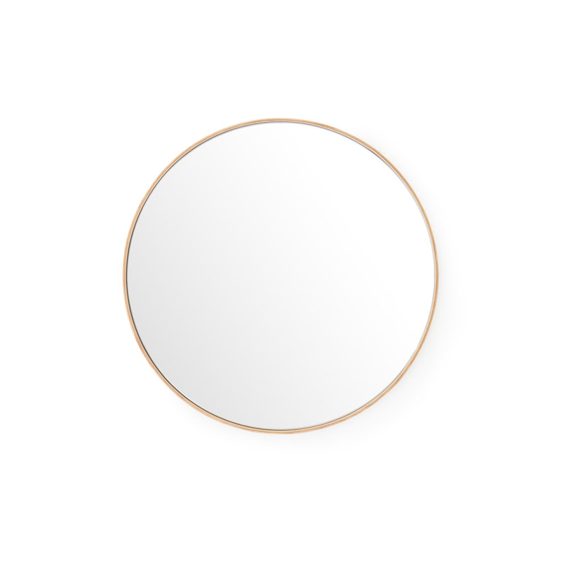 Round Wall Mirror, Brown, 26" x 26"