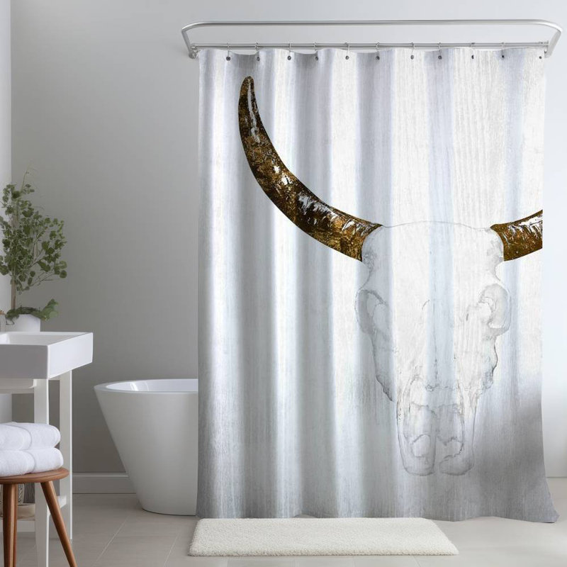 Shower Curtain AN67 – Polyester Shower Curtain, Dye Sublimation Print, 71" W × 74" L