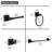 Bathroom Hardware Set 4 Pieces,Stainless Steel Matte Black Towel Bar Set, Includes 24In Towel Bar, Towel Ring, Robe Towel Hooks,Toilet Paper Holder, Bathroom Towel Rack Set