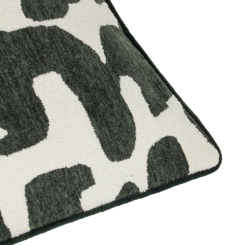 Caval Geometric Square Throw Cushion, Green