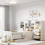 Lit plateforme en bois avec tiroirs et compartiments de rangement-396685685