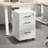 White 3-Drawer Wood File Cabinet - Lockable Rolling Filing Cabinet (Under Desk, Mobile Printer Stand, Fits Letter/A4 For Home Office)