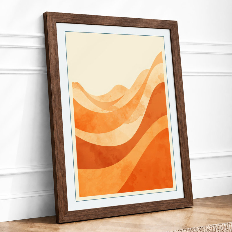 Earth Waves Modern - Print, Walnut, A3 - 42.0 x 29.7 cm