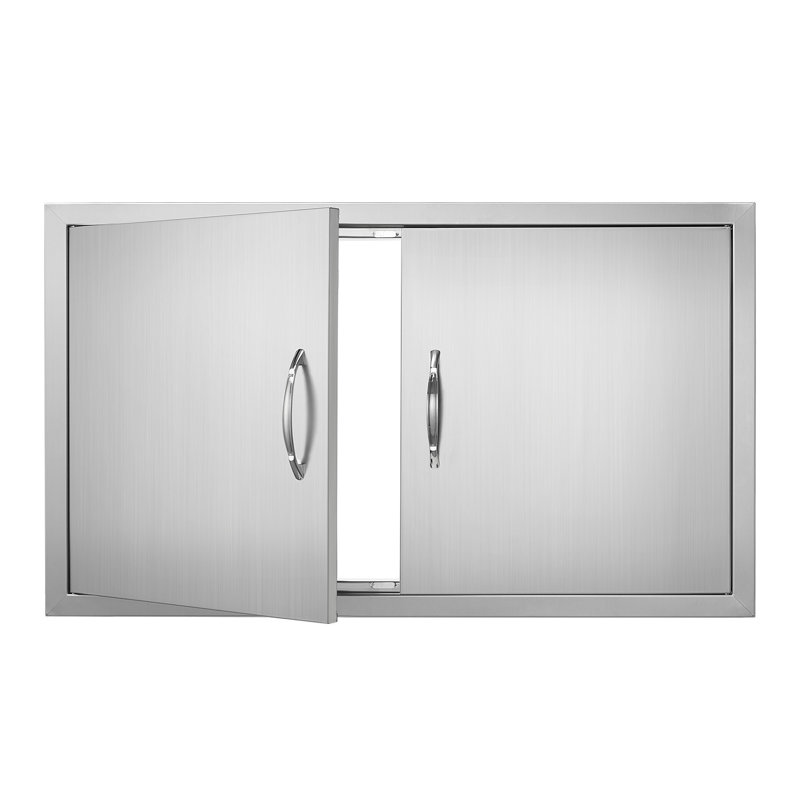 Armoire de rangement pour îlot de barbecue encastré en acier inoxydable avec loquet magnétique et poignées ergonomiques 36 po x 21 po