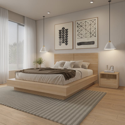 Dahlia 4 Piece Bedroom Set With Headboard, Slatted Bedframe, 2 Nightstands