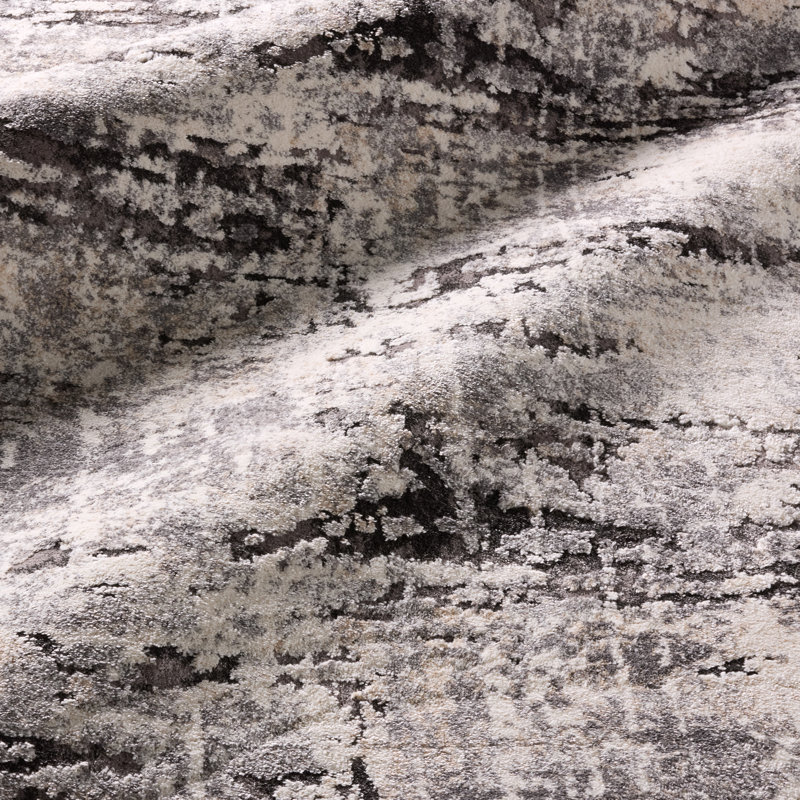 Gerwar Abstract Gray/Tan Indoor Rug, Rectangle 8' x 10'