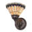 8" Wide Tiffany Jeweled Peacock Wall Sconce