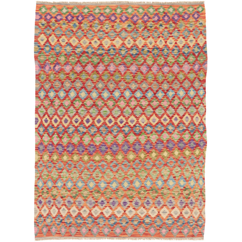 Geometric Wool Hand Woven 130cm X 164cm Area Rug