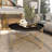 Metal Tray Top Black Coffee Table with Gold X-Shaped Base