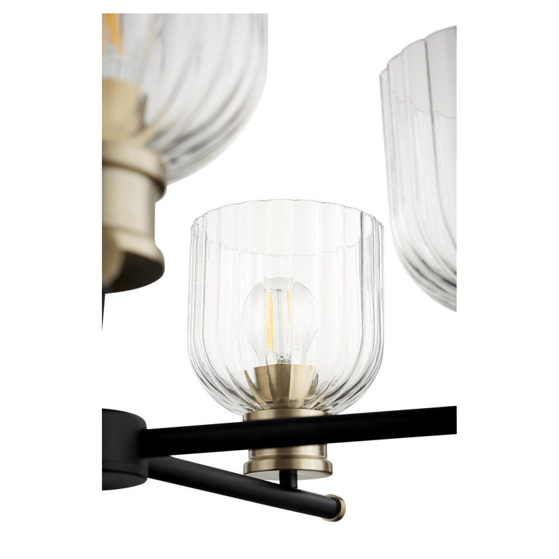 Lustre classique unique à 5 lumières Nerissa, Laiton vieilli