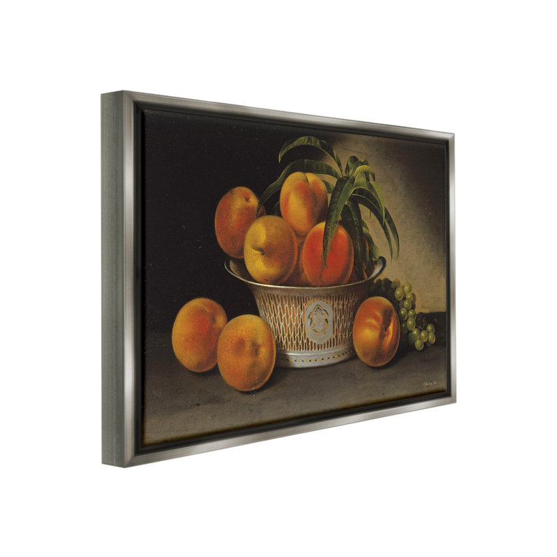«Classic Peaches And Grapes» sur toile, Cadre flottant gris lustré, H 17 po x l 21 po