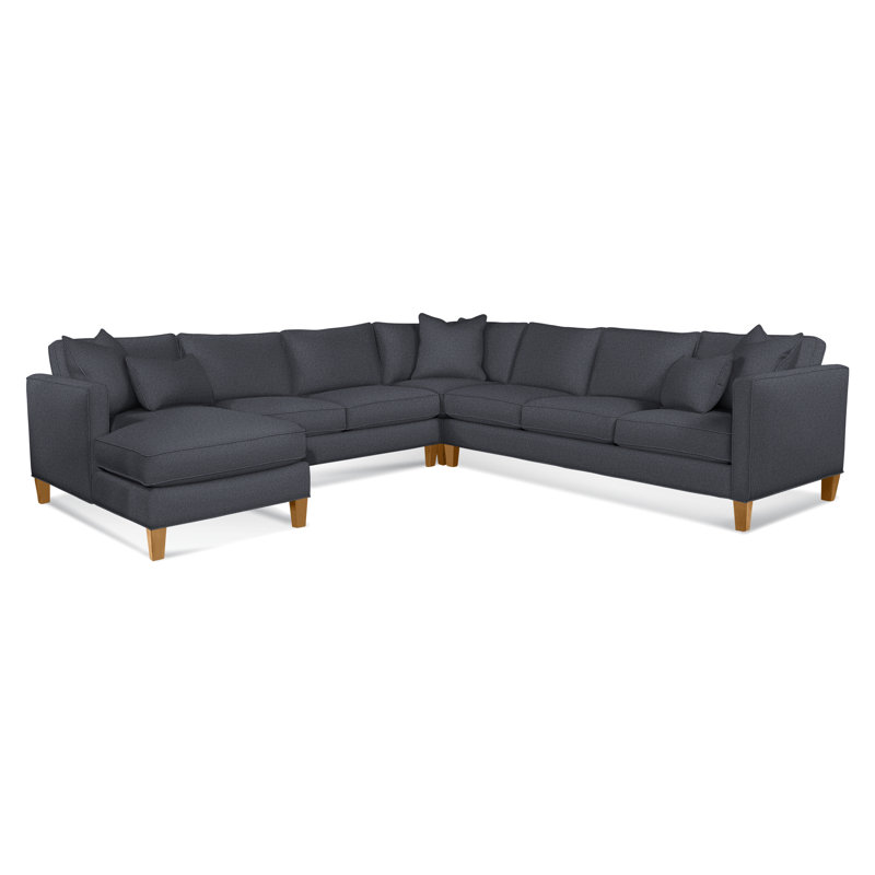 Sectional, White Textured Performance; 0865-91, Left Hand Facing, Honey