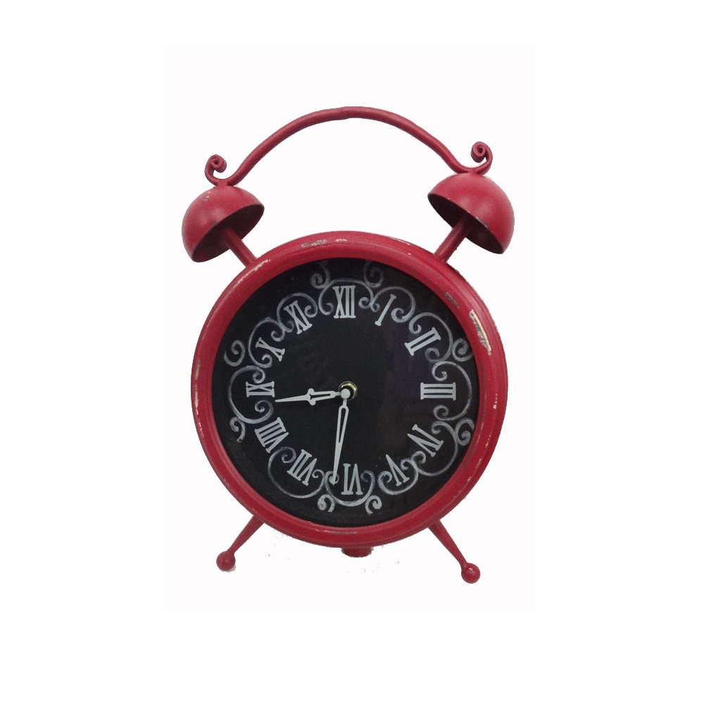 Charlton Home® Traditional Analog Tabletop Clock in Red | Wayfair