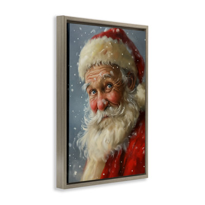 Rosy Santa Portrait Framed Floater Canvas by Imagine It Images
