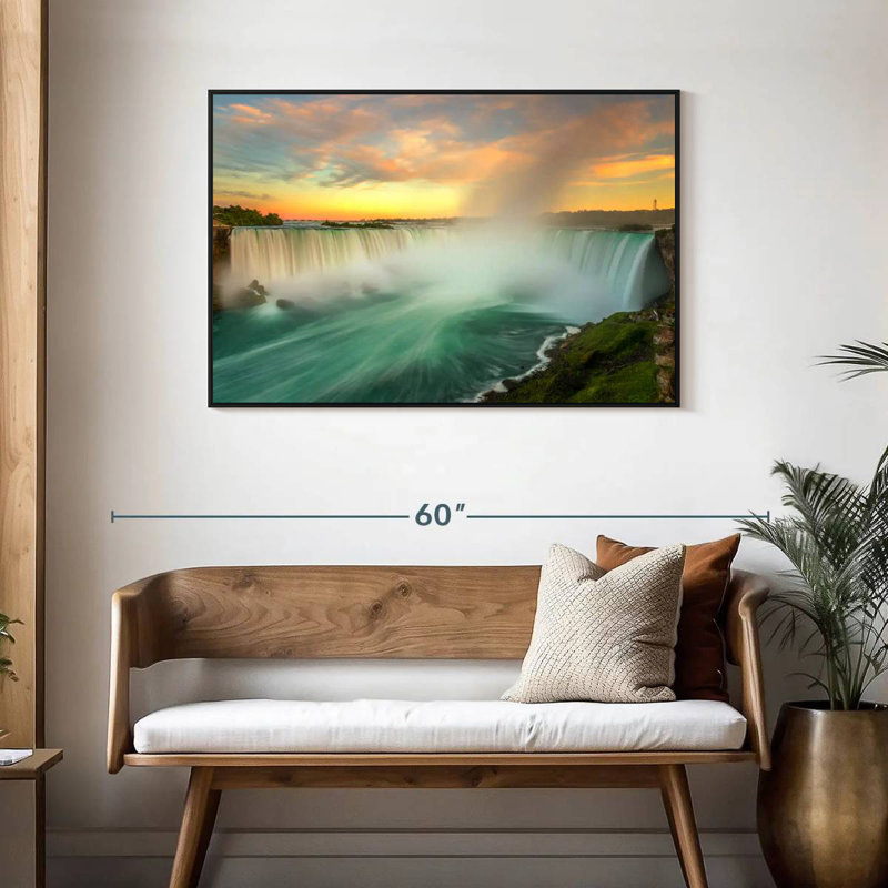 Paysage des chutes du Niagara, Cadre flottant noir, 43 po x 29 po