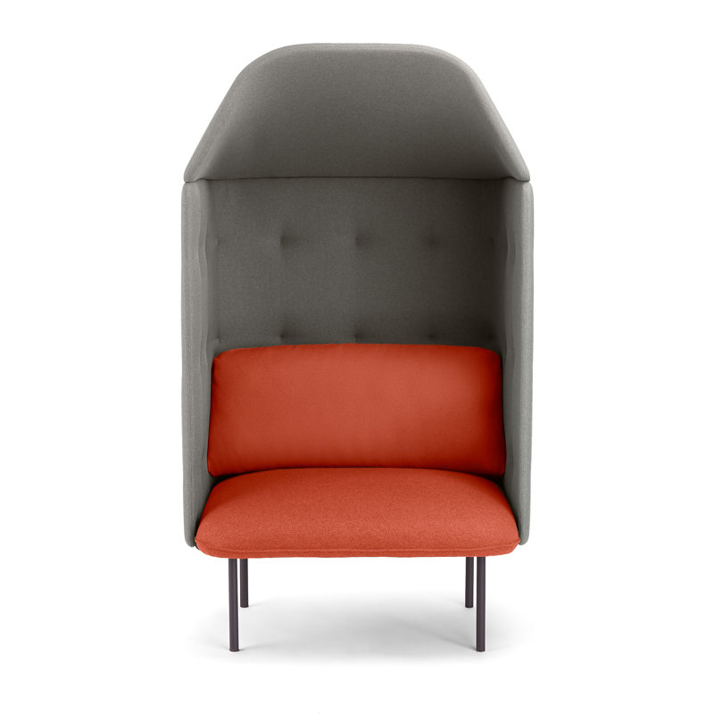 Chaise de réception avec auvent QT, Brique / tissage uni gris / mousseline