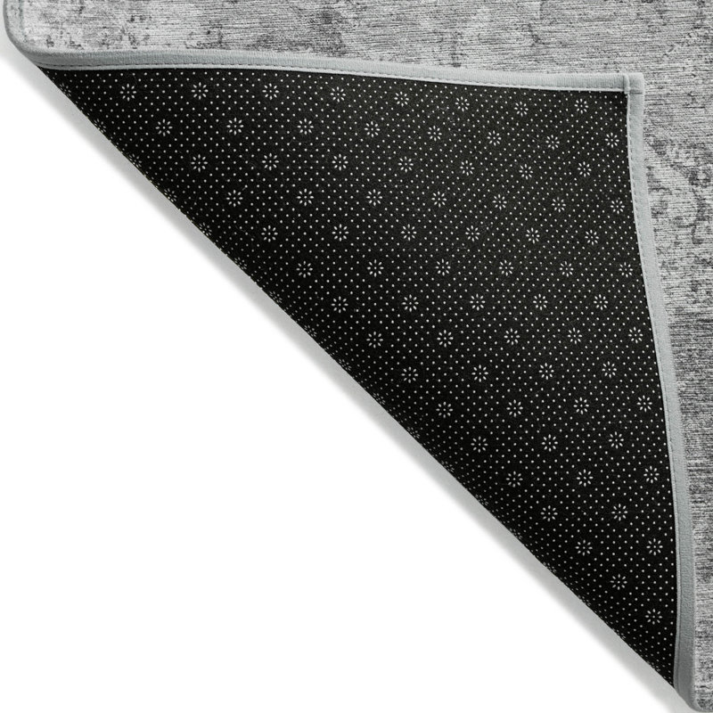 Tapis extérieur lavable floral anthracite 8 pi x 10 pi
