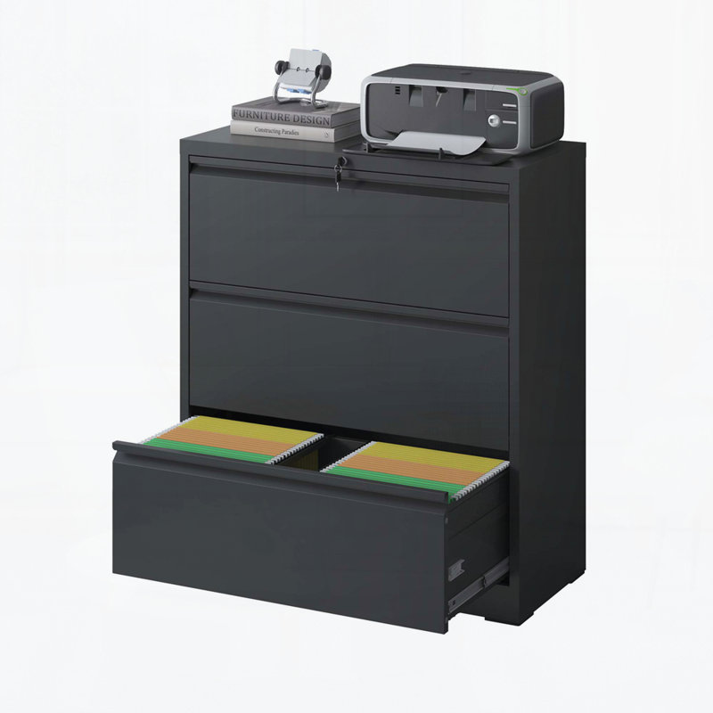 File Cabinet 3 Drawer, Filing Cabinet with Lock, Lockable File Cabinet for Home Office, Locking Metal File Cabinet for Legal/Letter/A4/F4 Size