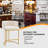 Modern Bar Stools, 26 inch Velvet Counter Height Bar Stools With Comfy Backrest And Arms, Gold Metal Frames For Counter, Kitchen Island, Pub-2007576585-2007576584