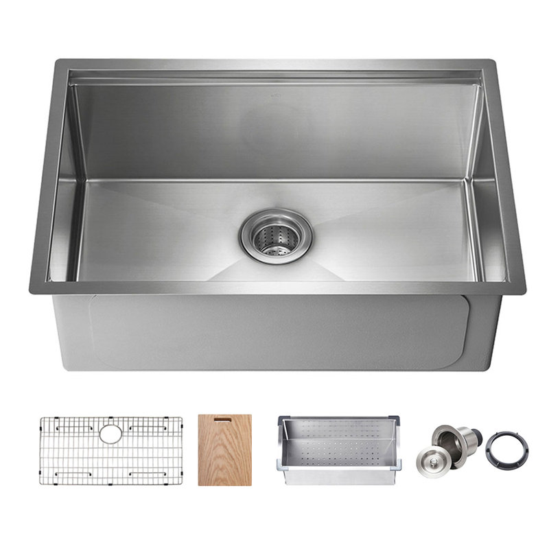 28'' L Undermount Single Bowl Stainless Steel Kitchen Sink