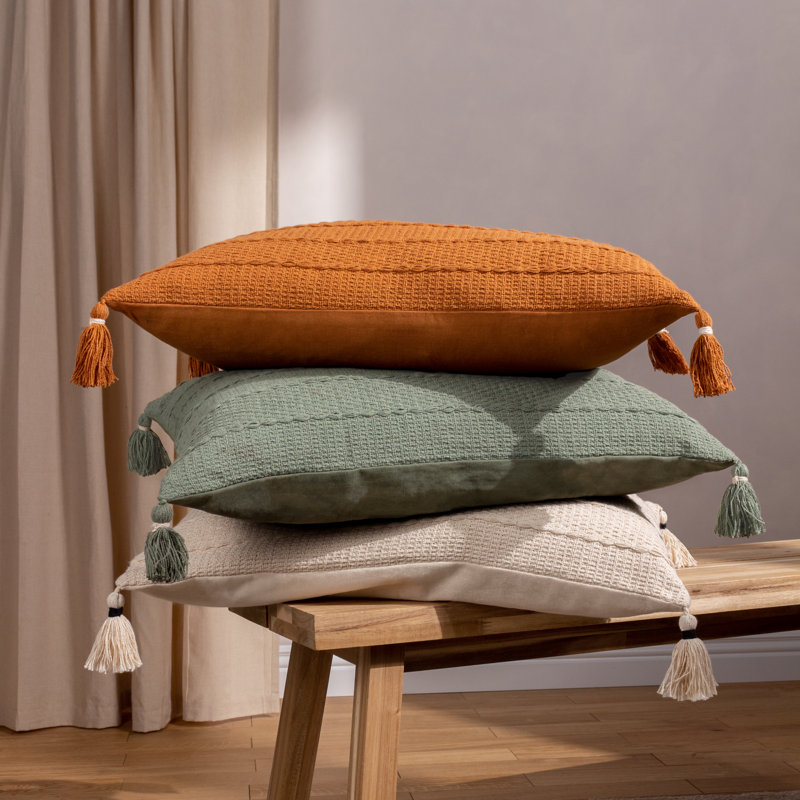 Striped Rectangular Lumbar Cushion Cover, Natural