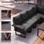 Ensemble de conversation modulaire en osier pour 5 personnes avec table basse lumineuse et coussins-949227809