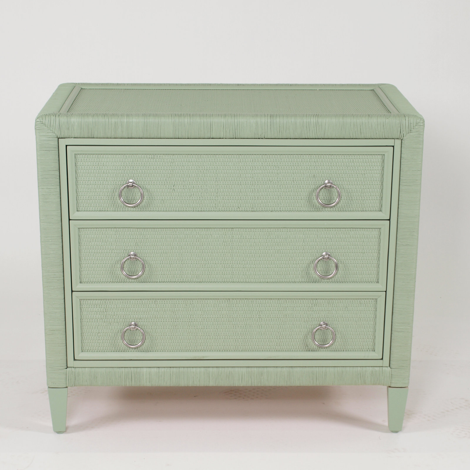Warwick 36" Wicker Dresser, Celery, Satin Nickel