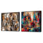 Exploration de la tranquillité abstraite - Ensemble de 2 collages carrés à formes abstraites-716302438-716302439