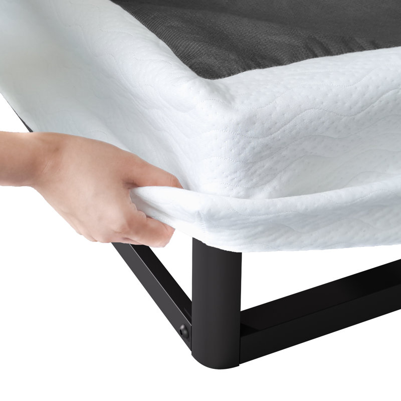 Jessine 8 Inch Metal Box Spring, Fabric - Covered, Easy Assembly Mattress Foundation, Full
