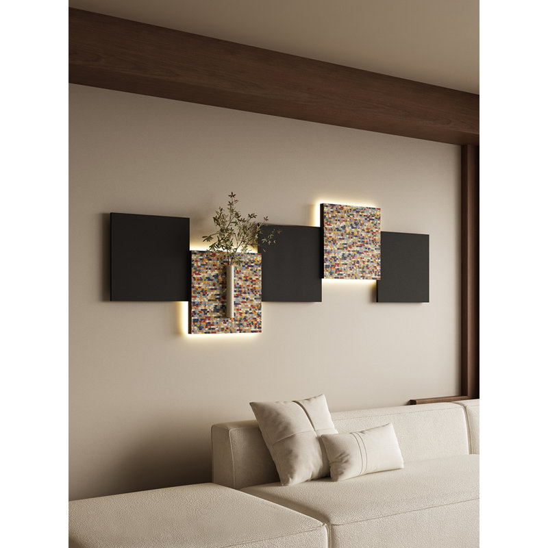 Dopamine Irregular Led Wall Art - Vibrant Mosaic Decor, 20.08" H x 55.12" W x 1.97" D 