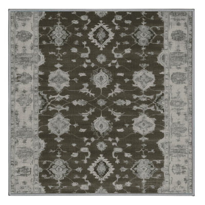 Machine Washable Overdyed Gray Area Rug
