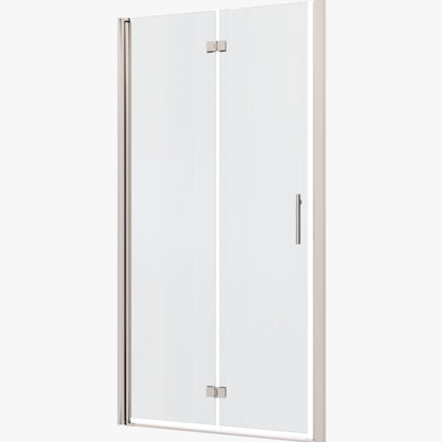 Universal Pivot Shower Door With 1 3/8" Adjustment. 1/4" Tempered Glass 3672. Wall Channel, #304 Stainless Steel Handle. 36000 Times Open & Close Verified. Smooth Assembly, Apparent Leakage.