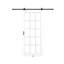30in.x 80in.15 Lite Clear Glass White Door Slab Prefinished Surface With All Barn Door Hardware Kit-128719391