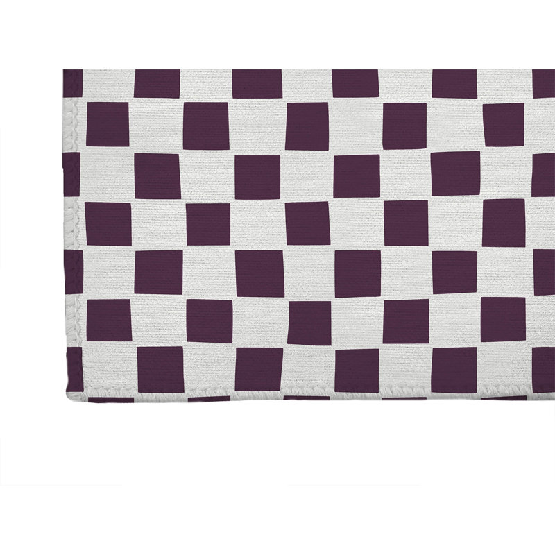 Paillasson damier, Aubergine, L 72 po x L 48 po