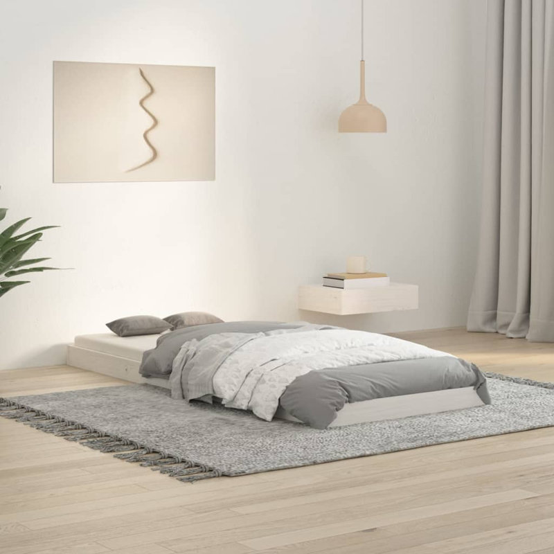 Pente Solid Wood Bed, Small Single (2'6), White