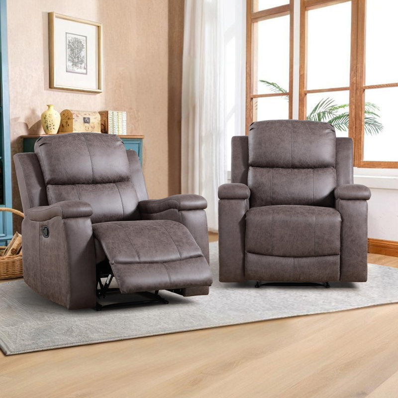 37'' W Manual Reclining Living Room Set with Hidden Cupholder (Set of 2), Mocha