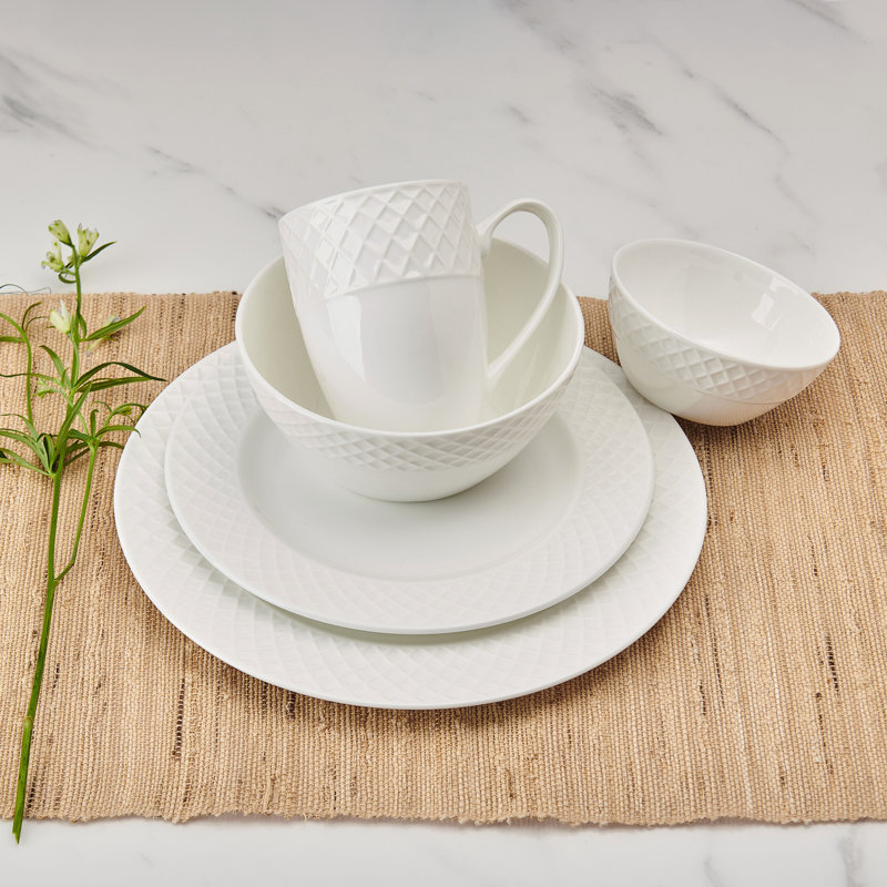 Mikasa Trellis 40-Piece Bone China Dinnerware Set, Service For 8