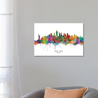 New York City Skyline by Michael Tompsett - Wrapped Canvas Print