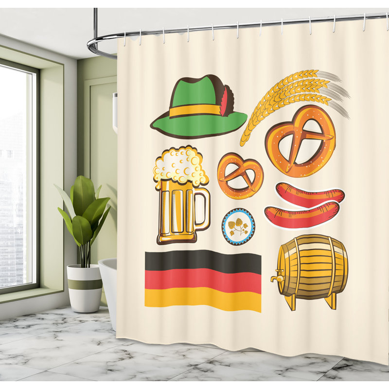 Dakota Fields German Shower Curtain Wheat Beer, 70''H x 69''W
